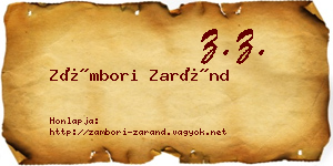 Zámbori Zaránd névjegykártya